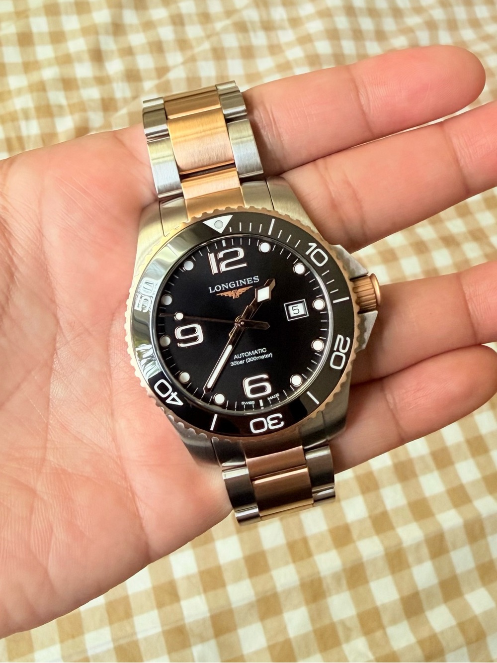 🥝Longines HydroConquest 43mm Two-Tone Black/Gold (Ref. L3.782.3.56.7) - Full Set